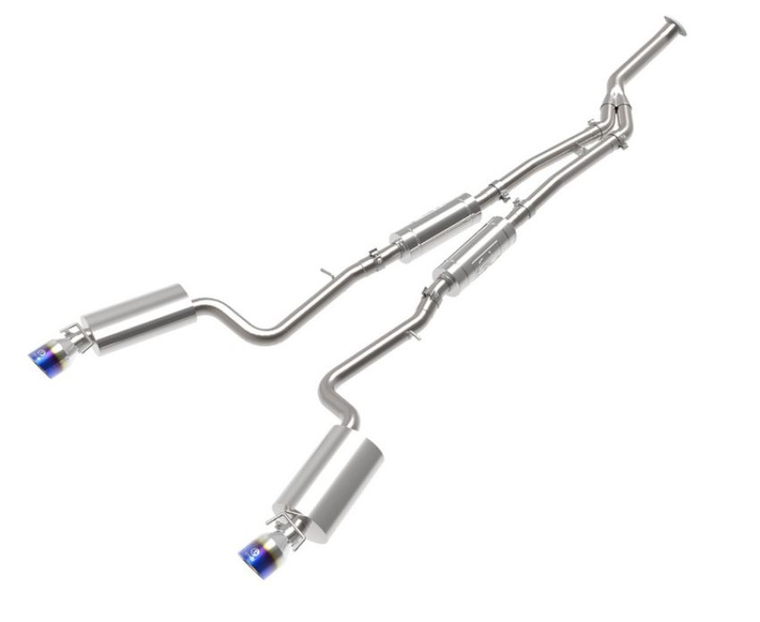 aFe Power 49-36059-L Takeda 3 IN to 2-1/2 IN 304 Stainless Steel Cat-Back Exhaust w/ Blue Flame Tip