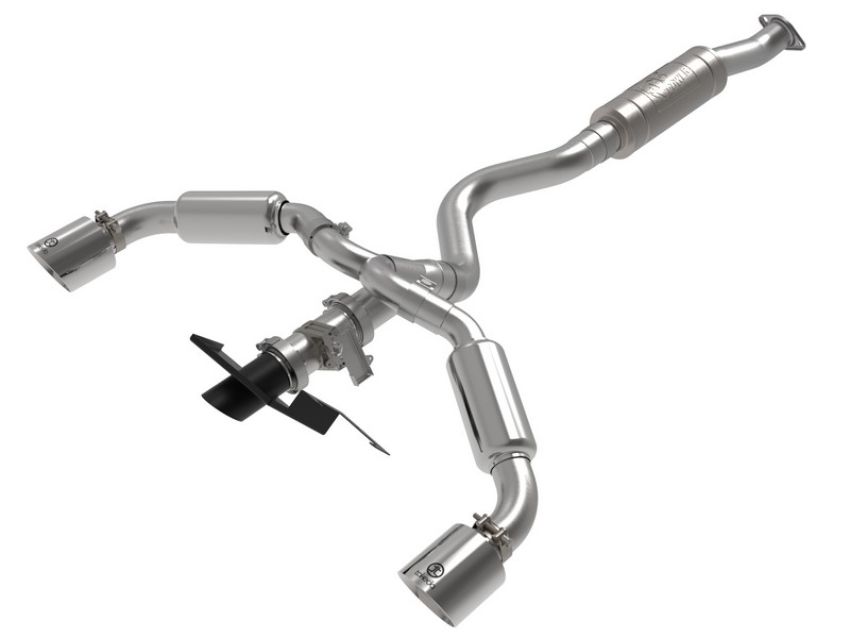 aFe Power 49-36067-P Gemini XV 3 to 2-1/2 IN 304 Stainless Steel Cat-Back Exhaust w/ Cut-Out Polished