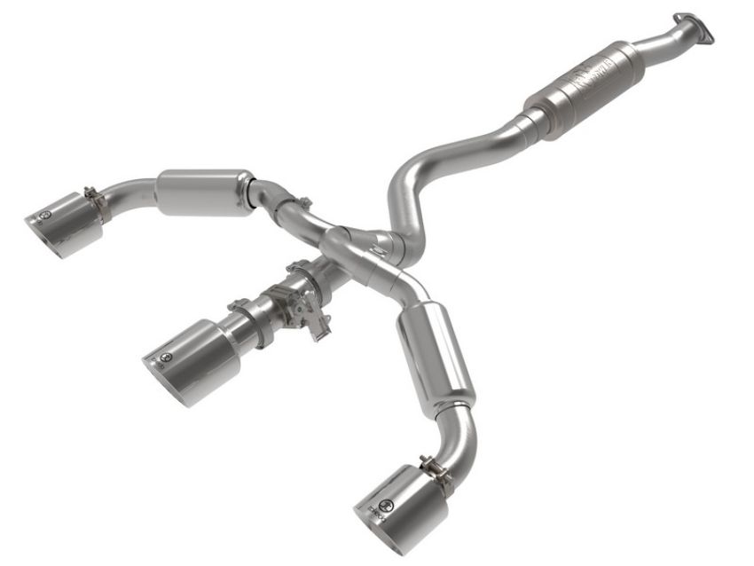 aFe Power 49-36070-P Gemini XV 3 to 2-1/2 IN 304 Stainless Steel Cat-Back Exhaust w/ Cut-Out Polished
