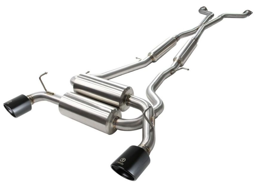 aFe Power 49-36103-B Takeda 2-1/2 IN 304 Stainless Steel Cat-Back Exhaust System w/ Black Tips