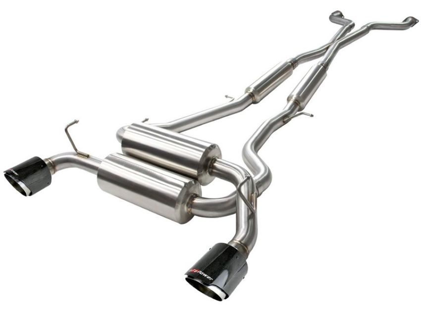 aFe Power 49-36103-C Takeda 2-1/2 IN 304 Stainless Steel Cat-Back Exhaust System w/ Carbon Fiber Tips