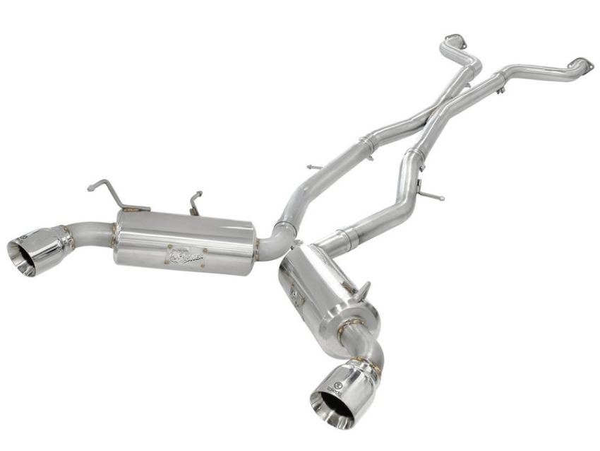 aFe Power 49-36107 Takeda 2-1/2 IN 304 Stainless Steel Cat-Back Exhaust System w/ Dual Polished Tip