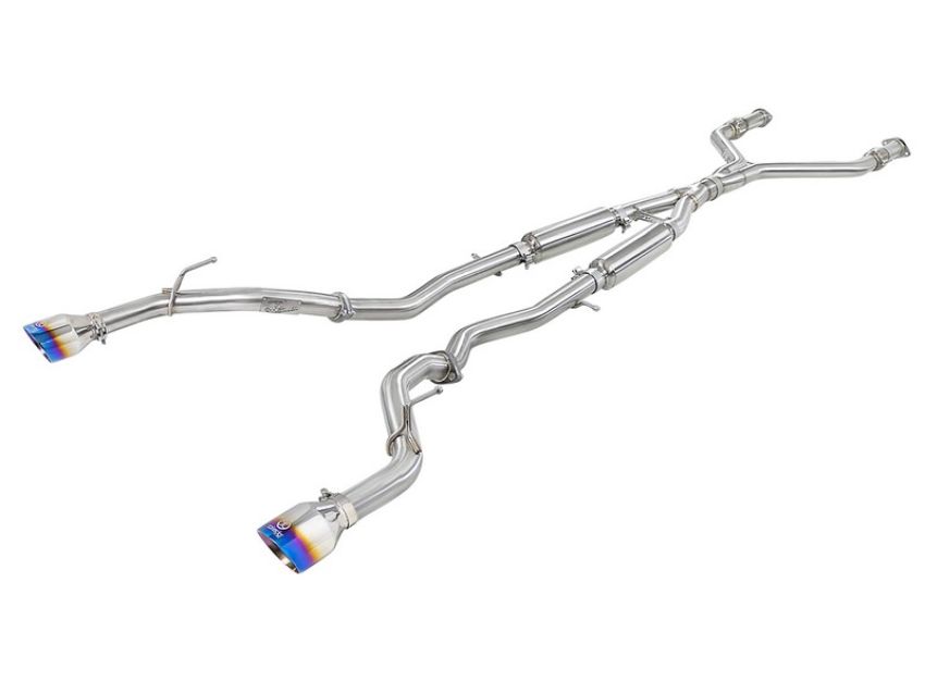 aFe Power 49-36132NM-L Takeda 2-1/2 IN 304 Stainless Steel Cat-Back Exhaust System w/ Blue Flame Tips