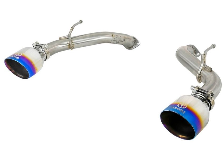 aFe Power 49-36133NM-L Takeda 2-1/2 IN 304 Stainless Steel Axle-Back Exhaust System w/ Blue Flame Tips