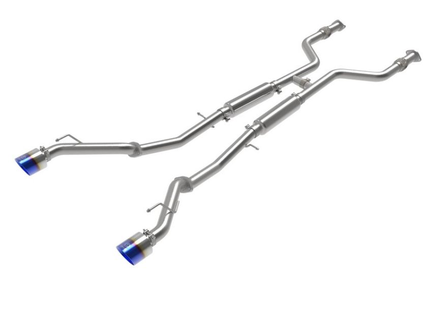 aFe Power 49-36138-L Takeda 2-1/2 IN 304 Stainless Steel Cat-Back Exhaust System w/ Blue Flame Tips