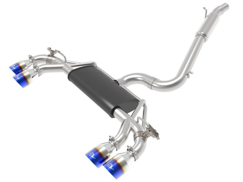 aFe Power 49-36430-L MACH Force-Xp 3 IN to 2-1/2IN Stainless Steel Cat-Back Exhaust w/ Blue Flame Tip