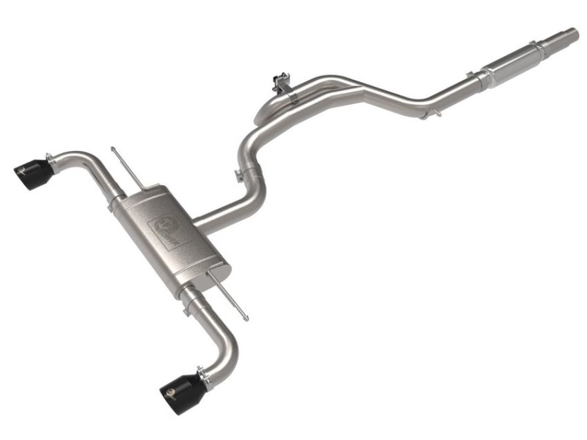 aFe Power 49-36451-B Gemini XV 3 IN to 2-1/2 304 Stainless Steel Cat-Back Exhaust w/ Cut-Out Black