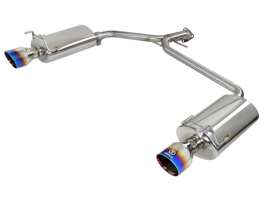 aFe Power 49-36604-L Takeda 2-1/4 IN to 1-3/4 IN Stainless Steel Axle-Back Exhaust  w/ Blue Flame Tip