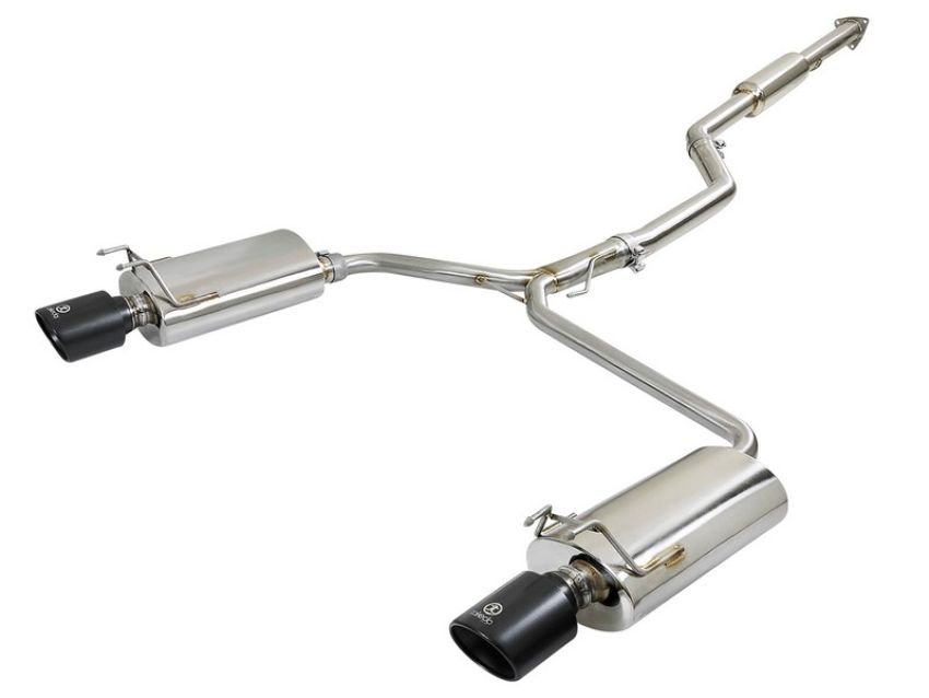 aFe Power 49-36605-B Takeda 2-1/2 IN to 1-3/4 IN 304 Stainless Steel Cat-Back Exhaust w/ Black Tips