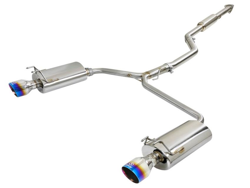 aFe Power 49-36605-L Takeda 304 Stainless Steel Cat-Back Exhaust w/ Blue Flame Tip