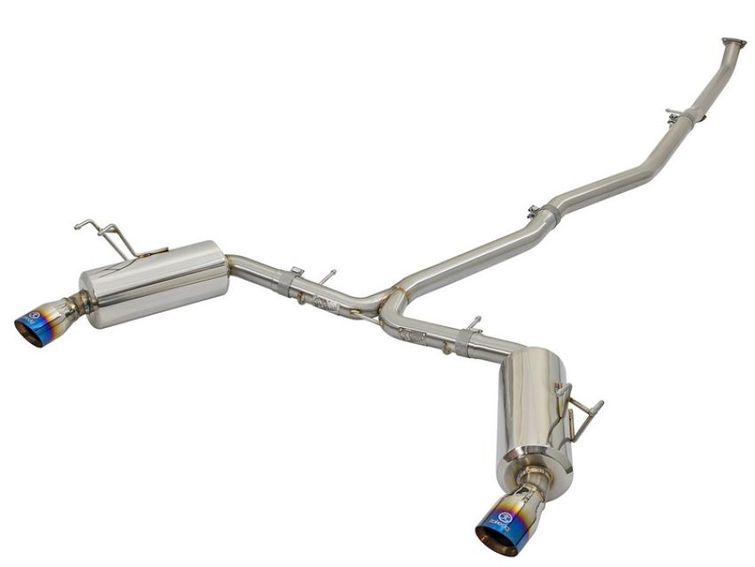 aFe Power 49-36615-L Takeda 2-1/4 to 2-1/2 IN 304 Stainless Steel Cat-Back Exhaust w/ Blue Flame Tip