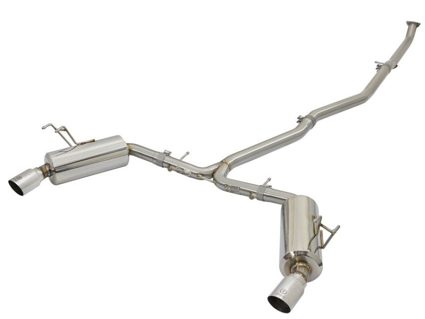 aFe Power 49-36615-P Takeda 2-1/4 IN to 2-1/2 IN 304 Stainless Steel Cat-Back Exhaust w/ Polished Tip