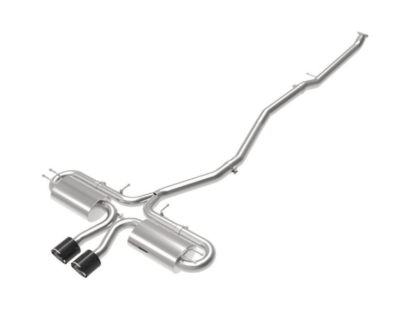 aFe Power 49-36618-1C Takeda 3 IN 304 Stainless Steel Cat-Back Exhaust w/ Center Carbon Fiber Tips