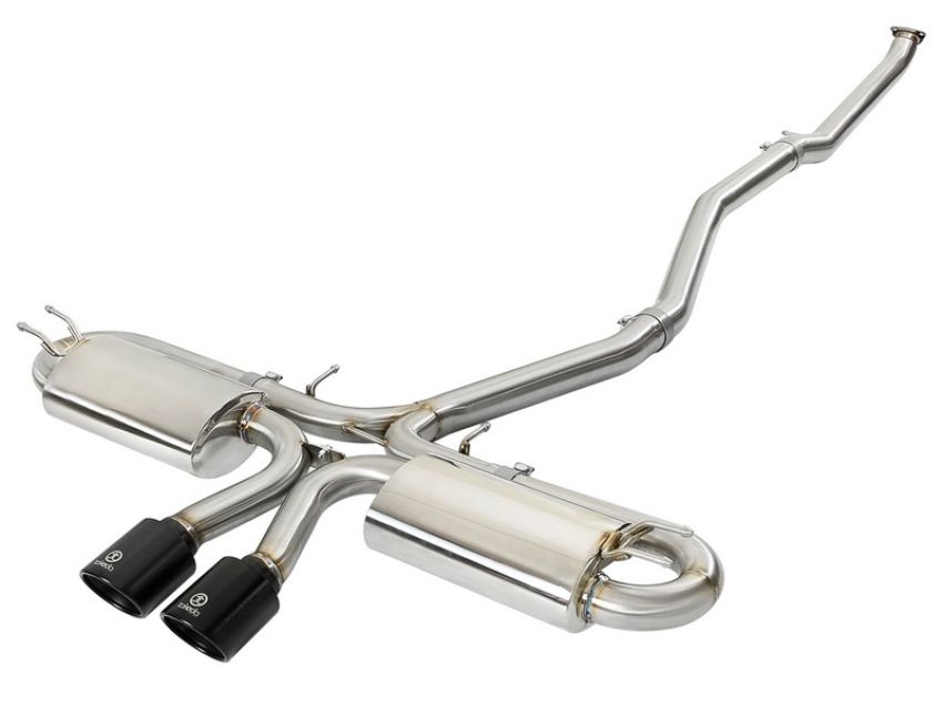 aFe Power 49-36618-B Takeda 3 IN 304 Stainless Steel Cat-Back Exhaust w/ Center Black Tips