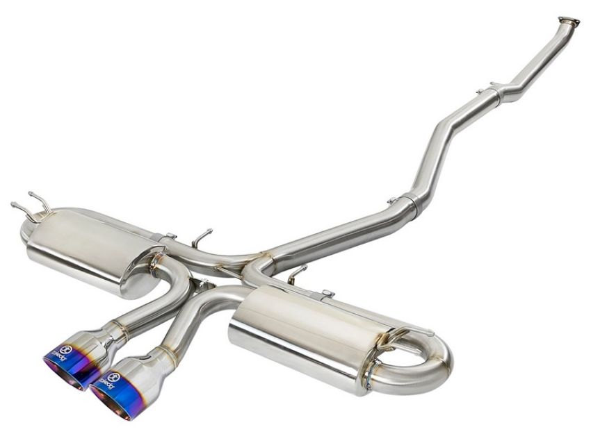 aFe Power 49-36618-L Takeda 3 IN 304 Stainless Steel Cat-Back Exhaust System w/ Blue Flame Tip