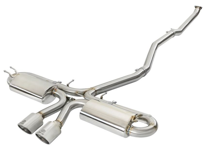 aFe Power 49-36618-P Takeda 3 IN 304 Stainless Steel Cat-Back Exhaust w/ Center Polished Tips