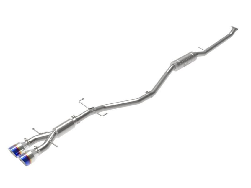 aFe Power 49-36619-L Takeda 2-1/2 IN 304 Stainless Steel Cat-Back Exhaust System w/ Blue Flame Tip