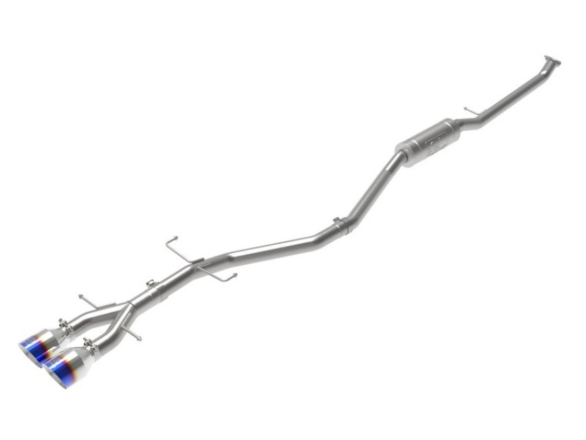 aFe Power 49-36620-L Takeda 2-1/2 IN 304 Stainless Steel Cat-Back Exhaust System w/ Blue Flame Tip