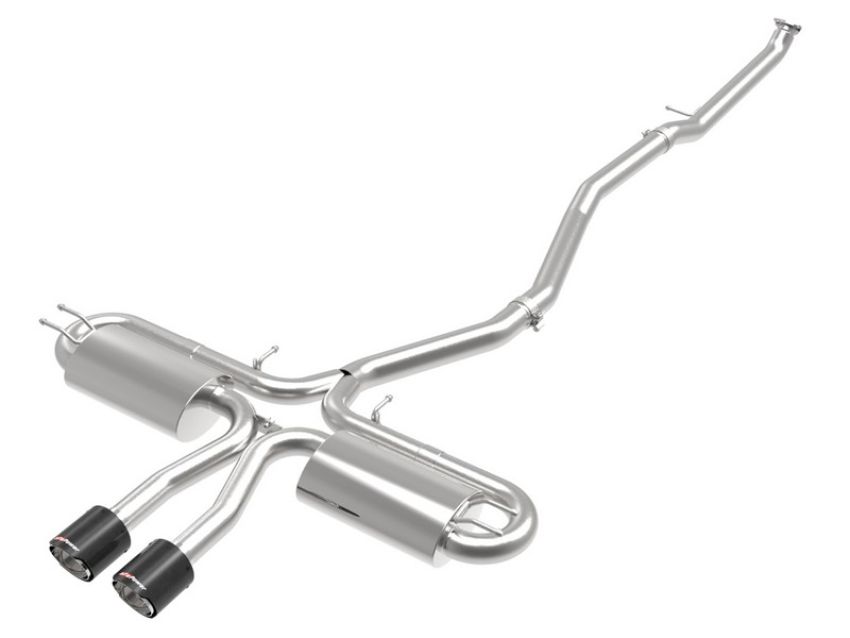 aFe Power 49-36621-1C Takeda 3 IN 304 Stainless Steel Cat-Back Exhaust System w/ Carbon Fiber Tip
