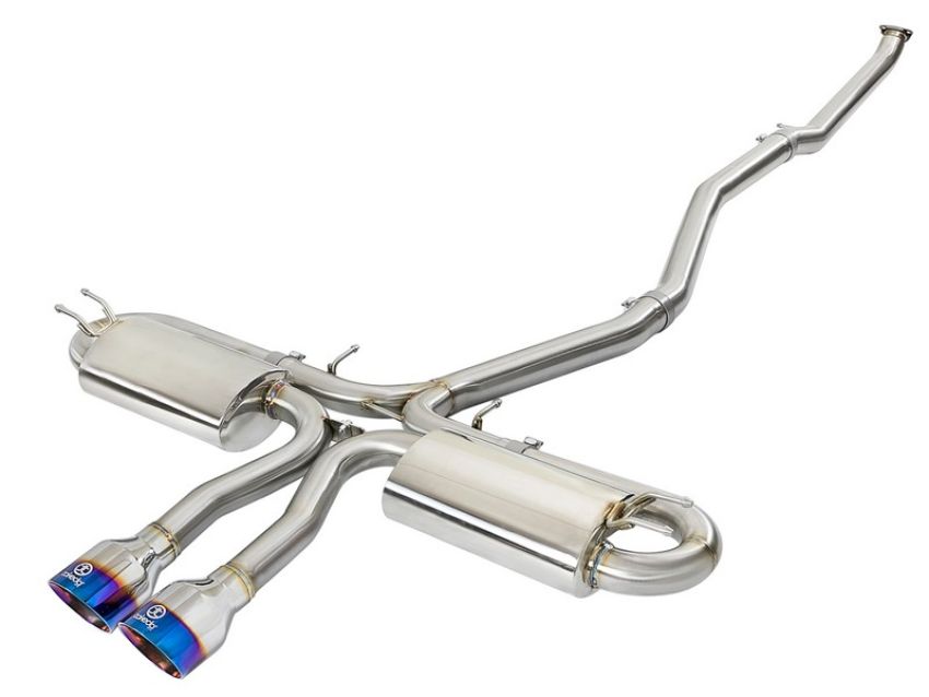 aFe Power 49-36621-L Takeda 3 IN 304 Stainless Steel Cat-Back Exhaust System w/ Blue Flame Tip