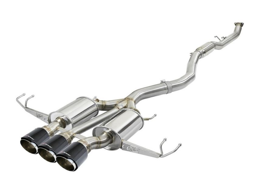 aFe Power 49-36623-C Takeda 3 IN 304 Stainless Steel Cat-Back Exhaust System w/ Carbon Fiber Tips