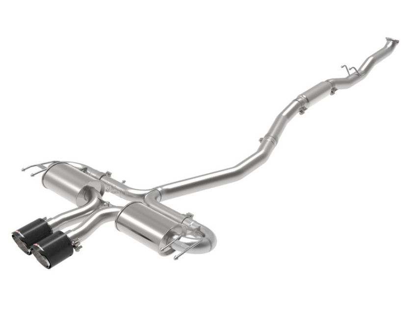 aFe Power 49-36624-C Takeda 3 IN 304 Stainless Steel Cat-Back Exhaust System w/ Carbon Fiber Tip