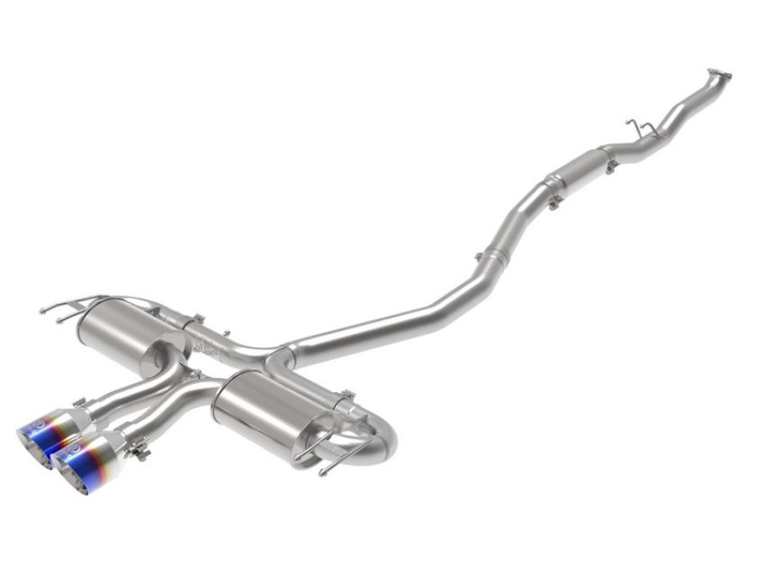 aFe Power 49-36624-L Takeda 3 IN 304 Stainless Steel Cat-Back Exhaust System w/ Blue Flame Tip