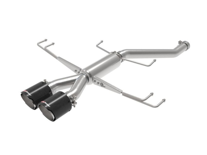 aFe Power 49-36626-C Takeda 2-1/2 IN 304 Stainless Steel Axle-Back Exhaust System w/ Carbon Fiber Tip