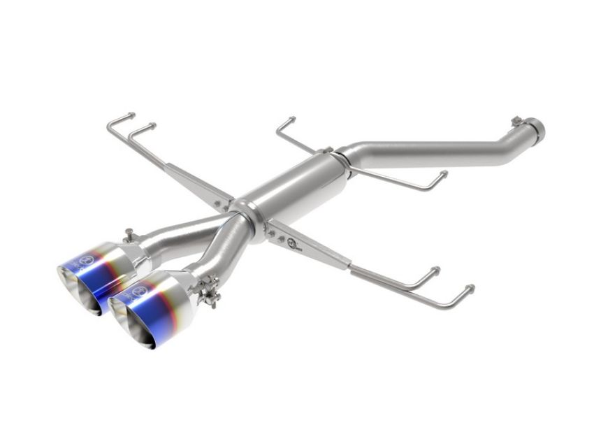 aFe Power 49-36626-L Takeda 2-1/2 IN 304 Stainless Steel Axle-Back Exhaust System w/ Blue Flame Tips