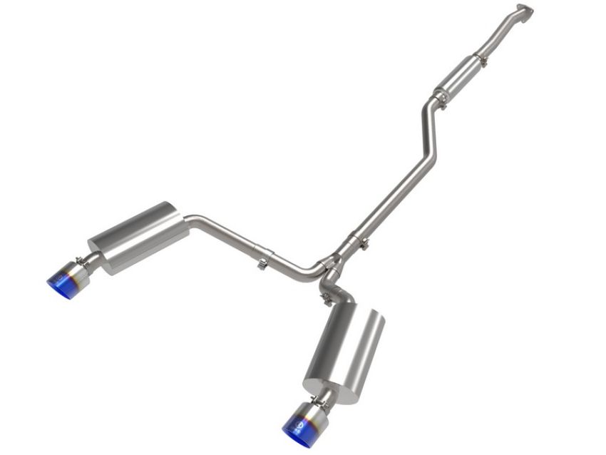 aFe Power 49-36629-L Takeda 2-1/2 IN to 2-1/4 IN 304 Stainless Steel Cat-Back Exhaust System Blue