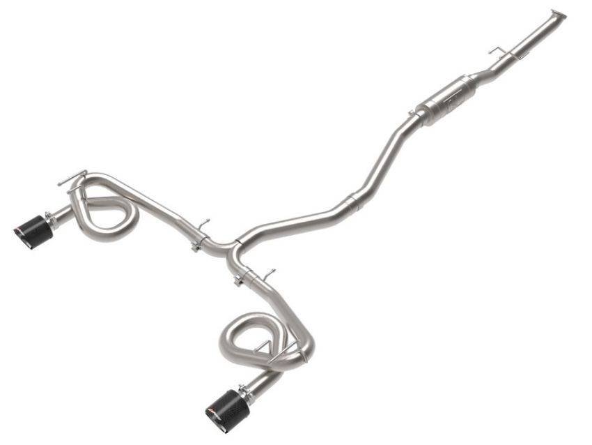 aFe Power 49-36630-C Takeda 2-1/2 IN to 3 IN 304 Stainless Steel Cat-Back Exhaust w/ Carbon Fiber Tip