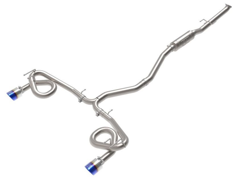 aFe Power 49-36630-L Takeda 2-1/2 IN to 3 IN 304 Stainless Steel Cat-Back Exhaust w/ Blue Flame Tip