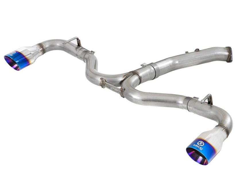 aFe Power 49-37002-1L Takeda 3 IN to 2-1/2 IN 304 Stainless Steel Axle-Back Exhaust w/ Blue Flame Tip