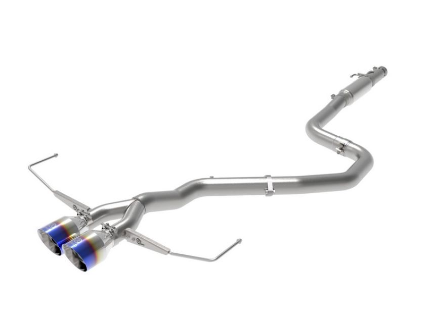 aFe Power 49-37011-L Takeda 3 IN to 2-1/2 IN 304 Stainless Steel Cat-Back Exhaust w/ Blue Flame Tip