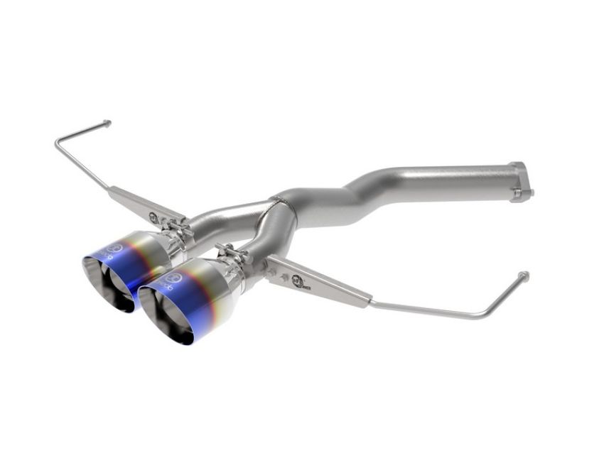 aFe Power 49-37012-L Takeda 3 IN to 2-1/2 IN 304 Stainless Steel Axle-Back Exhaust w/ Blue Flame Tip