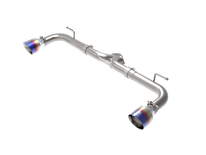aFe Power 49-37014-L Takeda 2-1/2 IN 304 Stainless Steel Axle-Back Exhaust System w/Blue Flame Tips