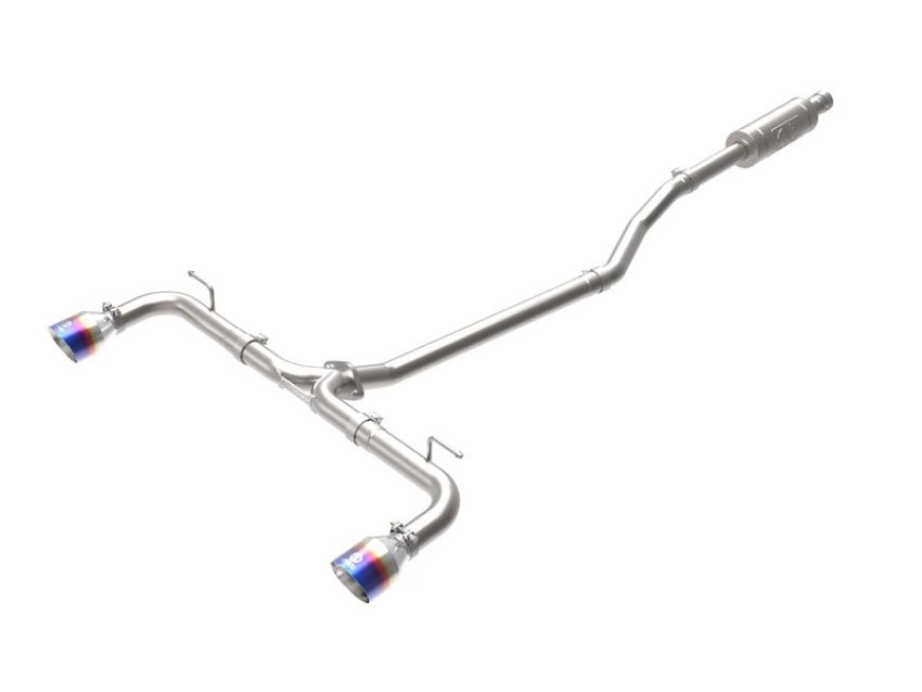 aFe Power 49-37015-L Takeda 2-1/2 IN 304 Stainless Steel Cat-Back Exhaust System w/ Blue Flame Tips