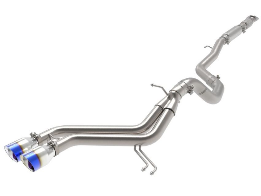 aFe Power 49-37018-L Takeda 2-1/2 IN to 3 IN 304 Stainless Steel Cat-Back Exhaust w/ Blue Flame Tip