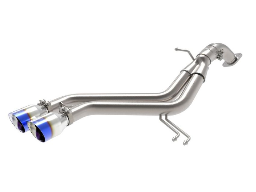 aFe Power 49-37019-L Takeda 3 IN to 2-1/2 IN 304 Stainless Steel Axle-Back Exhaust w/ Blue Flame Tip