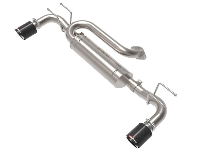 aFe Power 49-37023-C Takeda 3 IN to 2-1/2 IN 304 Stainless Steel Axle-Back Exhaust Carbon Fiber Tip
