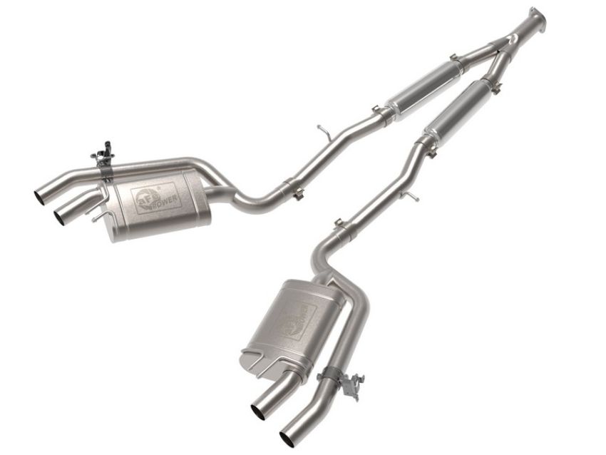 aFe Power 49-37024 Gemini XV 3 IN to 2-1/2 304 Stainless Steel Cat-Back Exhaust System w/ Cut-Out