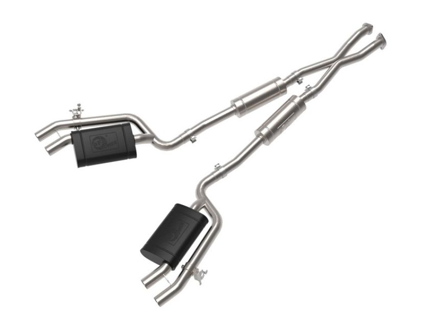 aFe Power 49-37025 Gemini XV 2-1/2 IN 304 Stainless Steel Cat-Back Exhaust System w/ Cut-Out