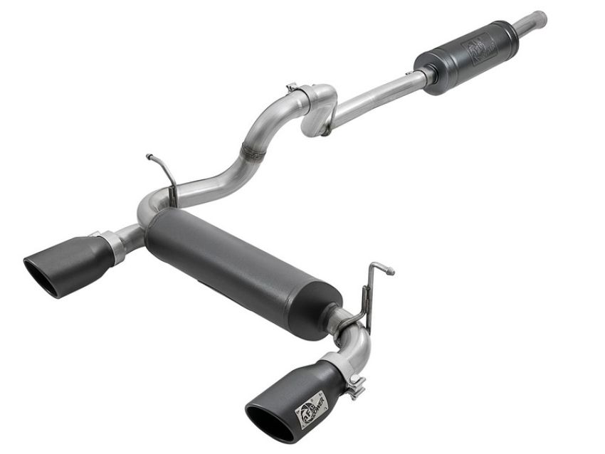aFe Power 49-38066-B Rebel Series 2-1/2 IN 304 Stainless Steel Cat-Back Exhaust System w/ Black Tips