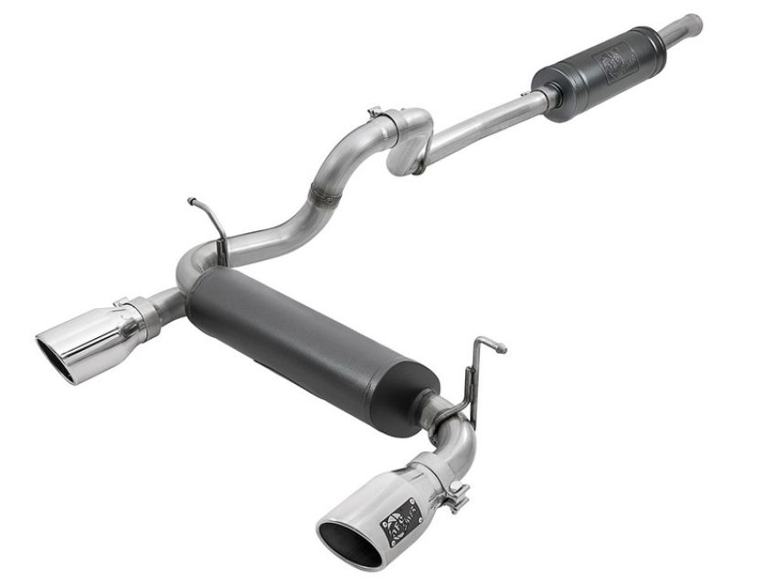 aFe Power 49-38066-P Rebel Series 2-1/2 IN 304 Stainless Steel Cat-Back Exhaust w/ Polished Tips