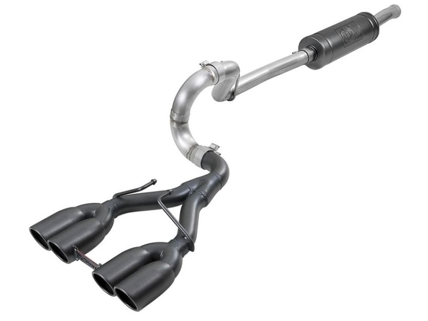 aFe Power 49-38071-B Rebel Series 2-1/2 IN 304 Stainless Steel Cat-Back Exhaust System w/ Black Tip