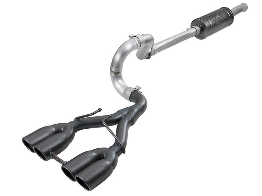 aFe Power 49-38073-B Rebel Series 2-1/2 IN 304 Stainless Steel Cat-Back Exhaust System w/ Black Tip