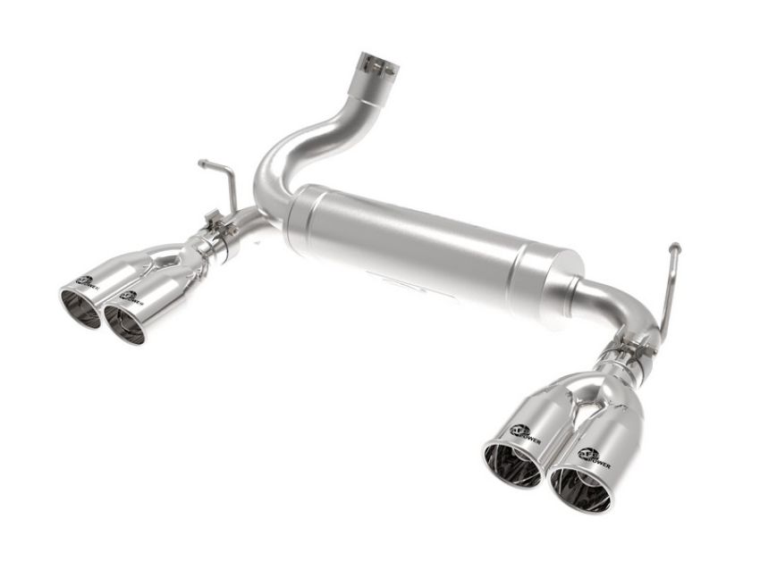 aFe Power 49-38086-P Vulcan Series 2-1/2 IN 304 Stainless Steel Axle-Back Exhaust System Polished