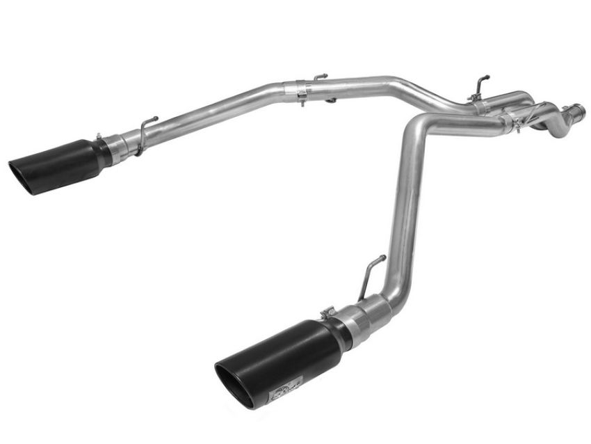 aFe Power 49-42045-B Large Bore-HD 3 IN 409 Stainless Steel DPF-Back Exhaust System w/Black Tip