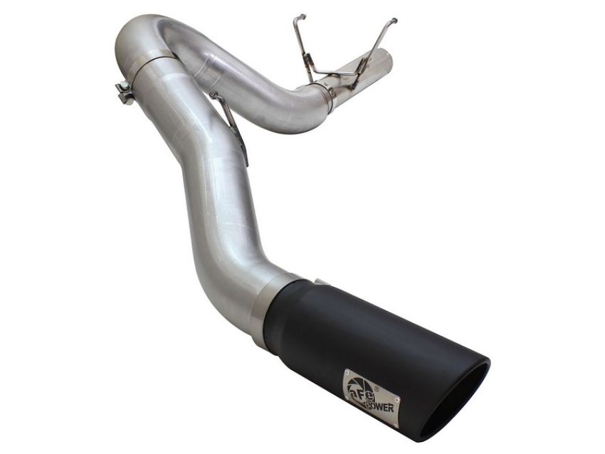 aFe Power 49-42051-1B Large Bore-HD 5 IN 409 Stainless Steel DPF-Back Exhaust System w/Black Tip