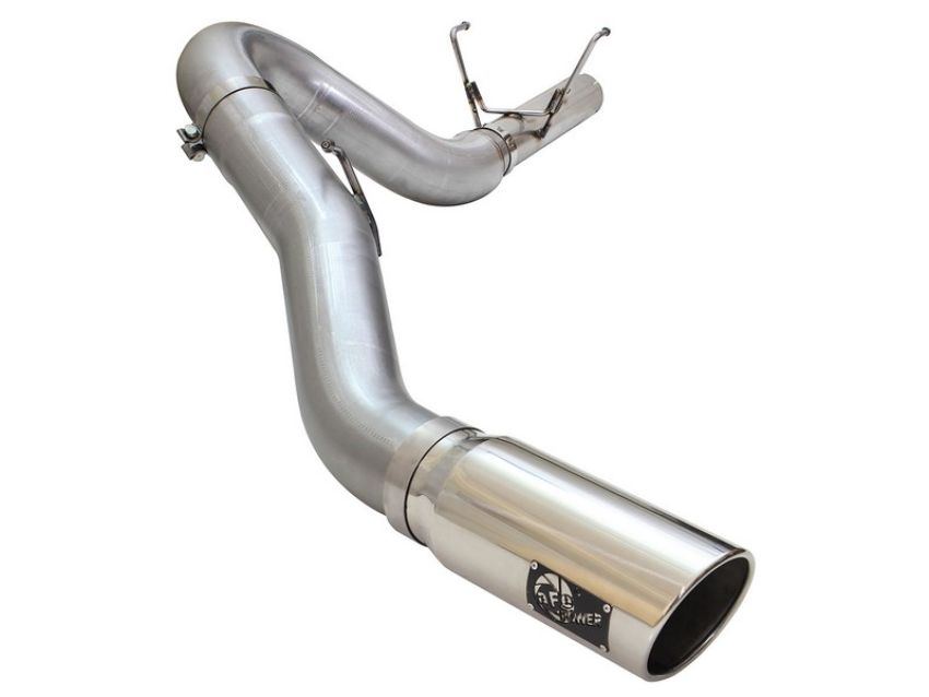 aFe Power 49-42051-1P Large Bore-HD 5 IN 409 Stainless Steel DPF-Back Exhaust System w/Polished Tip